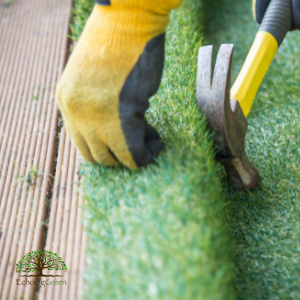 artificial grass on decking installation